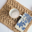 Crochet Placemat Pattern - Recycled T-Shirt Yarn - Velia - Beginner, UK & US