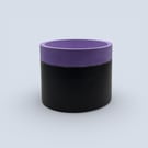 Large 15cm Round Black and Soft Lilac Two Tone Plant Pot