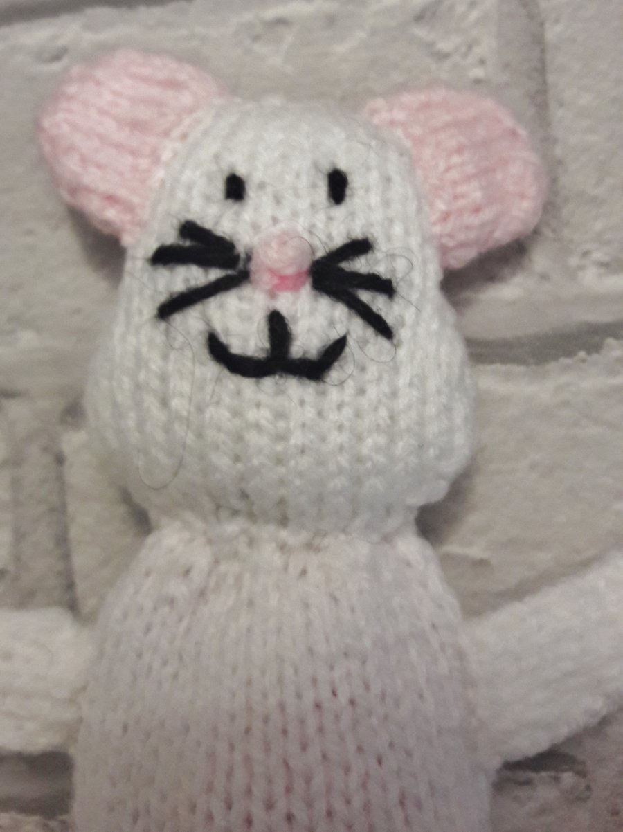 Gory Halloween decoration, knitted mouse, not for the squeamish