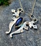 Handmade art silver pendant with labradorite stone - Image 1