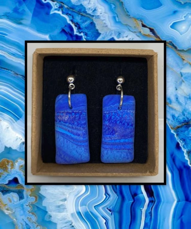 Agate inspired lightweight clay earrings