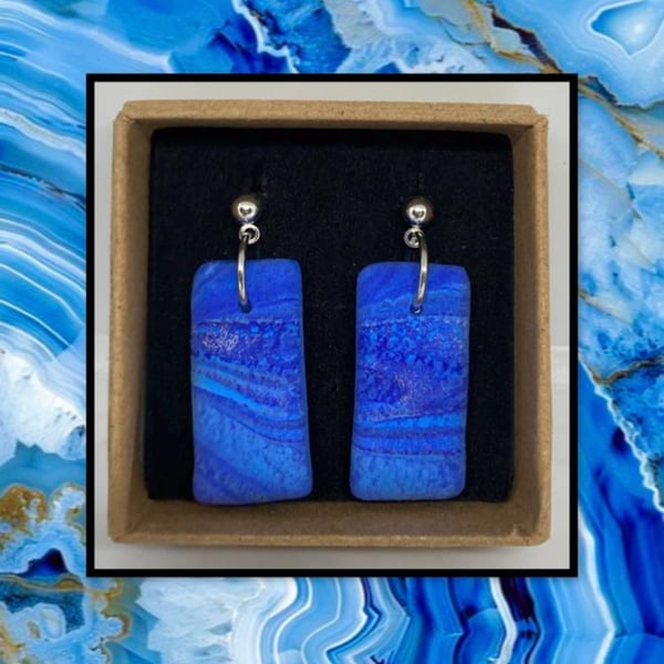 Agate inspired lightweight clay earrings