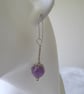 Large Amethyst Flower Bud Earrings with Sterling Silver - Image 4