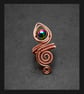 Copper ring,rainbow black agate copper ring, adjustable rings, copper wire ring- - Image 1
