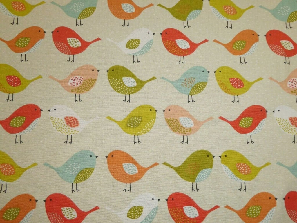 Birds Scandi Tablecloth Cotton. 150 x 135cm  Rectangle