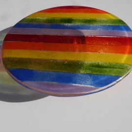 Stripy Rainbow Fused Glass Cakestand