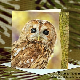 Exclusive Handmade Owl Greetings Card on Archive Photo Paper