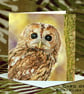 Exclusive Handmade Owl Greetings Card on Archive Photo Paper - Image 1