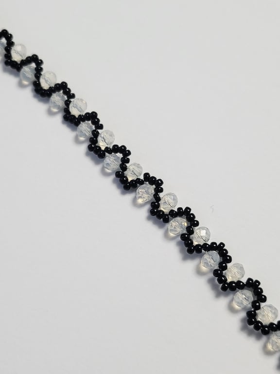 Midnight Opal Crystal Bracelet - Miyuki Beads, Handmade Jewellery