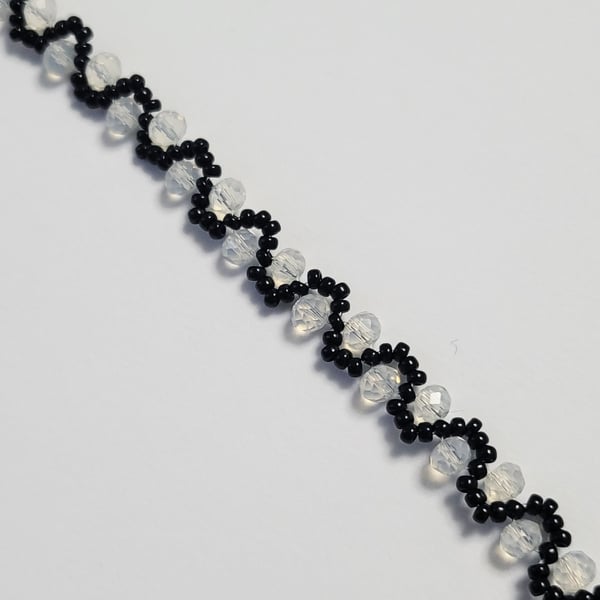 Midnight Opal Crystal Bracelet - Miyuki Beads, Handmade Jewellery