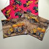 Set of 4 Tractor and Construction Vehicle Drawstring Bags