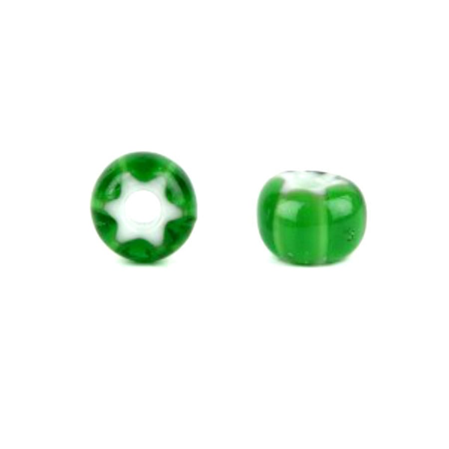 Preciosa Pressed Cornelian Star Green Beads 6mm
