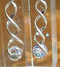 Sparkly Chrystal globe earrings on a twisted silver fitting - Christmas gift - Image 3
