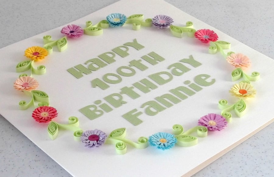 100th birthday card - personalised with any age and name