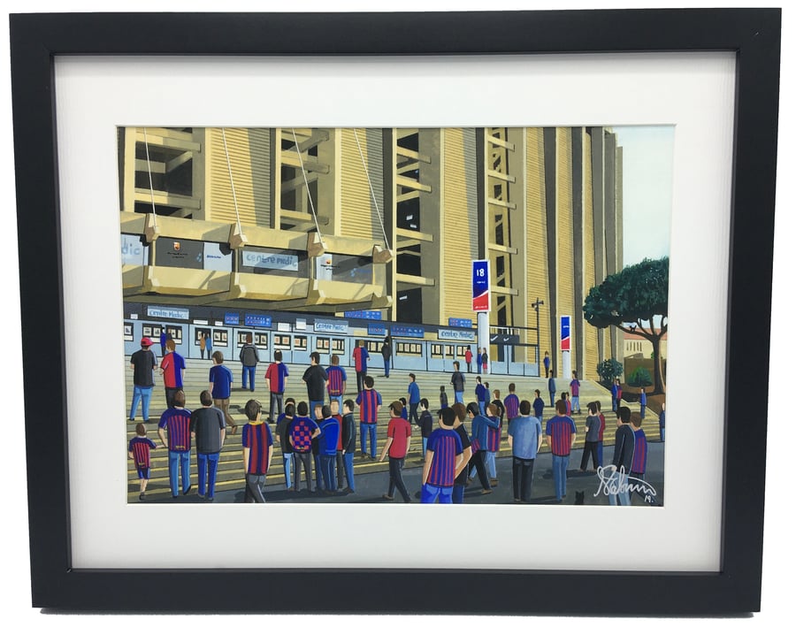 F.C Barcelona, Camp Nou. Framed, High Quality Football Art Print.
