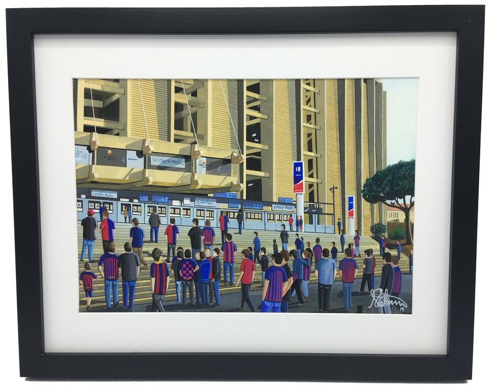 F.C Barcelona, Camp Nou. Framed, High Quality Football Art Print.