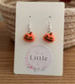 Pumpkin Dangle Earrings, Pumpkin Charms, Halloween, Handmade Jewellery - Image 1