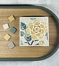 Mosaic Floral Art - Rose Mosaic Wall Plaque in Yellows - Image 2