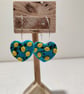 Lemon pattern heart hoop earrings - Image 4