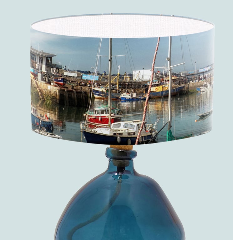 Brixham Harbour Lampshade, Coastal Lampshade, seaside lampshade