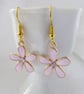 Pretty Pink Enamel Flower Earrings with gold plated ear-wires