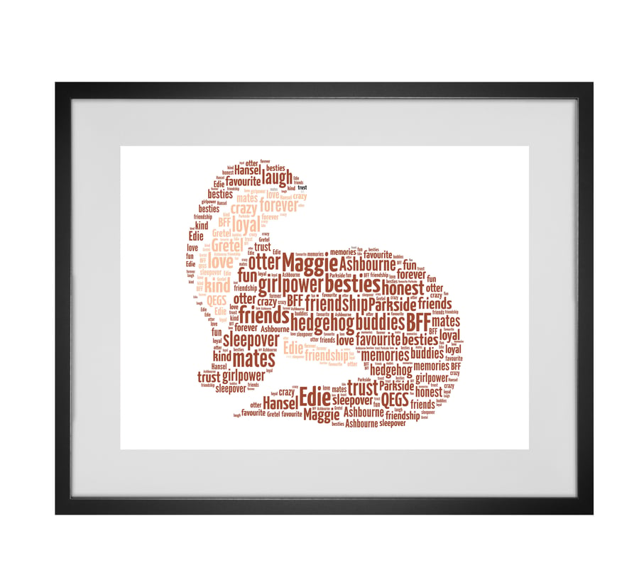 Personalised Otter Design Word Art Gifts  