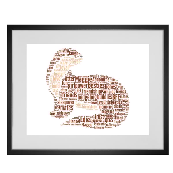 Personalised Otter Design Word Art Gifts  