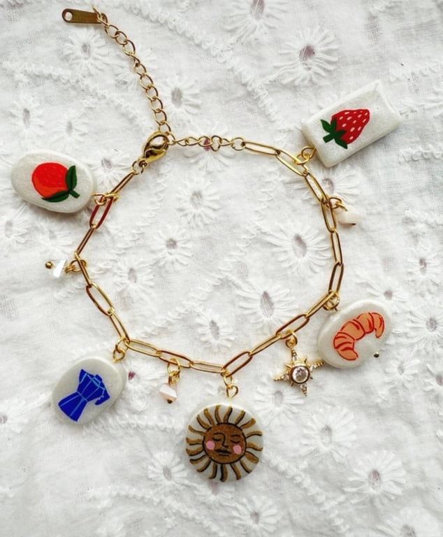 Breakfast Charm Chain Bracelet - FREE DELIVERY