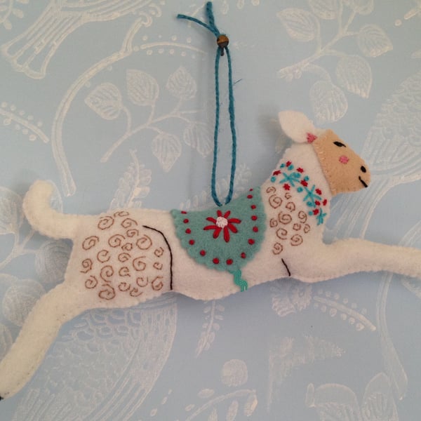 Springtime embroidered lamb 