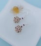 Beaded Ball Earrings with Rose Quartz  - Image 2