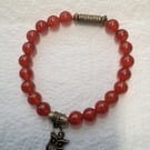 Stretch Carnelian Owl Bracelet 