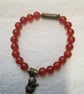 Stretch Carnelian Owl Bracelet 
