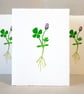 Good Luck Four Leaf Clover - Linocut Card - Image 2
