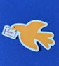 Yellow love dove sticker - die cut, vinyl - Image 1