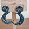 Night sky moon earrings