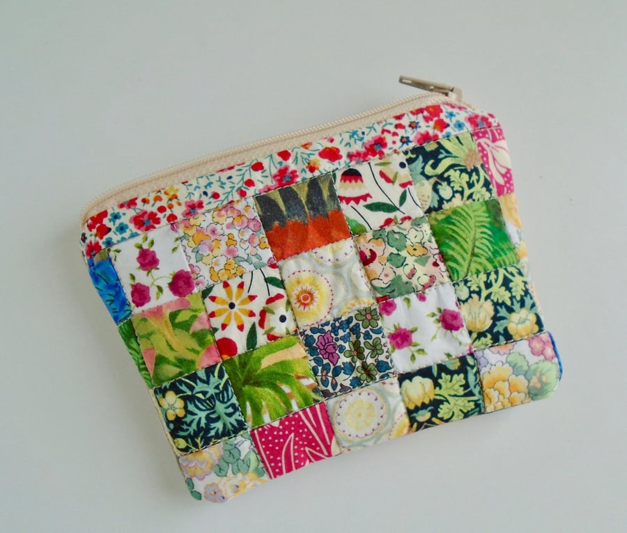 Quilted  Cotton Patchwork Purse 