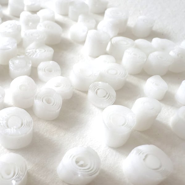 20g white concentric circles murrini made with Bullseye 90coe glass