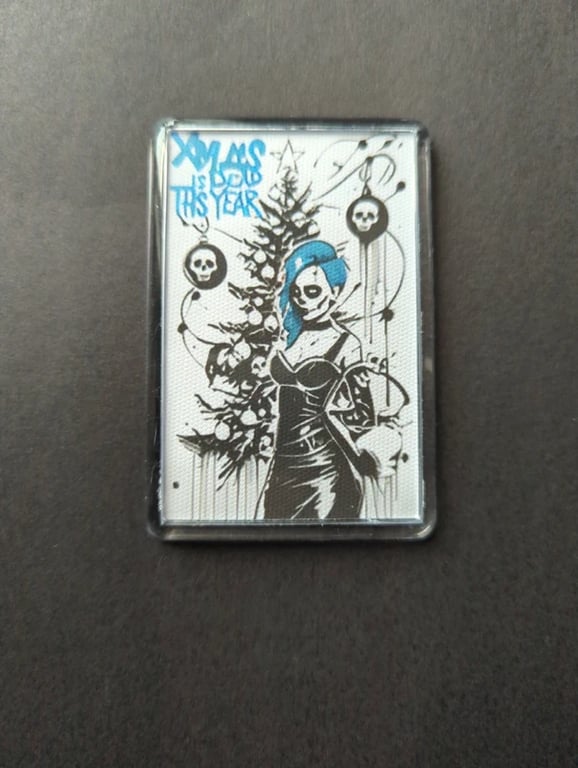 Alternative Xmas Fridge Magnet – Gothic Christmas Decor – Printed Synthetic