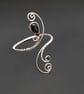 Bridal arm cuff  Black Agate Upper Arm Cuff – Silver Tone Spiral Wire Jewellery - Image 3