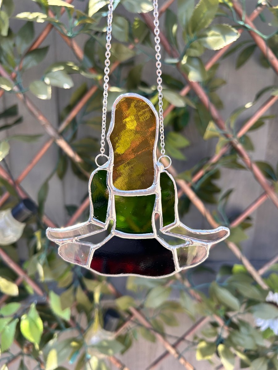 Yoga Meditation Pose - Reverse in stained glass