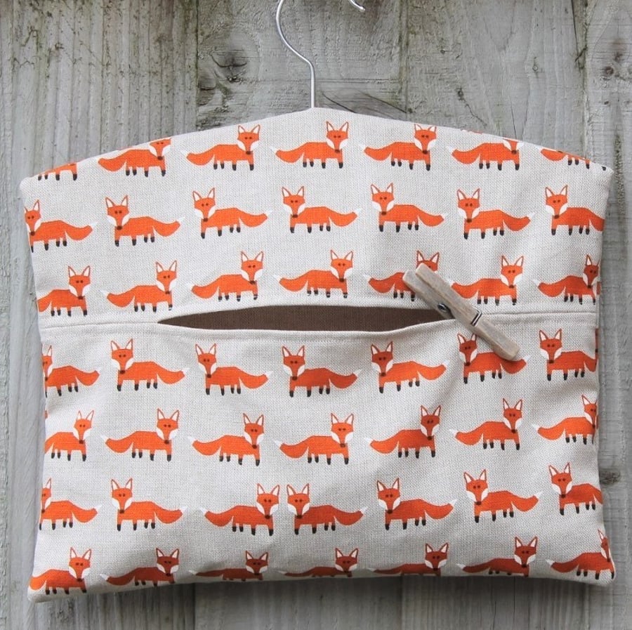 Mr Fox Clothes Peg Bag