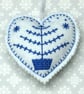 Embroidered felt hanging heart with tree detail - Image 1