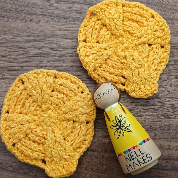 Celtic cross crochet coasters