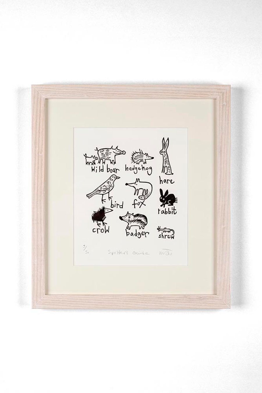 Spotters Guide - original lino print