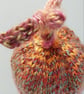 Handknit Children's Tie Top Beanie. Bright multi - Image 3