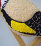 Gold Finch felt embroidered decoration, garden bird range   - Image 2