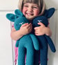 Totally Teal Crochet Bunny Toy