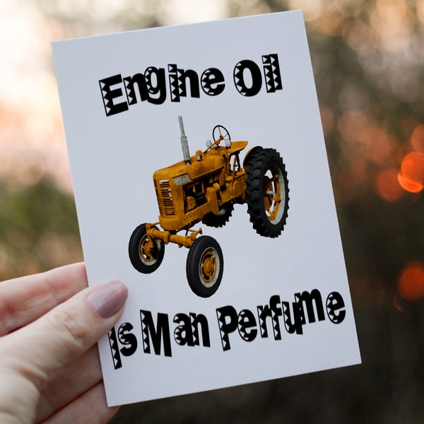 Traction Engine Birthday Card, Tractor Birthday Card, Card for Friend Birthday