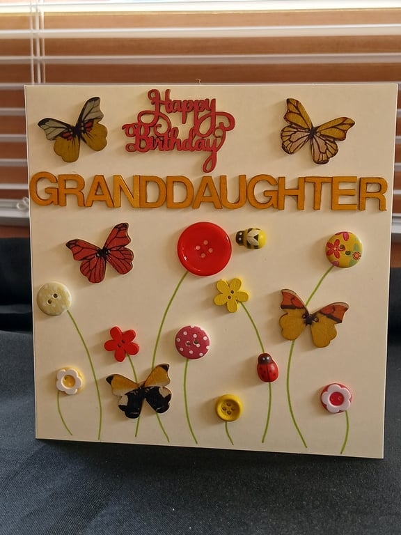 Handmade, granddaughter birthday card 