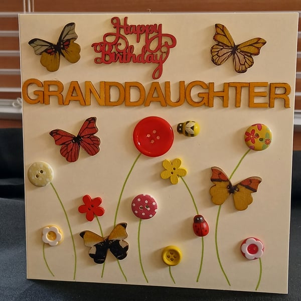 Handmade, granddaughter birthday card 
